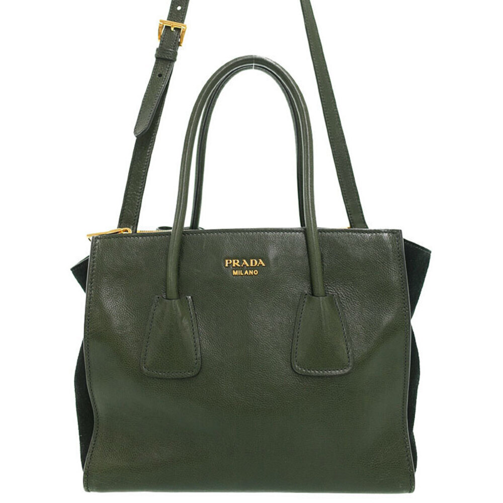 Prada Vitello Daino convertible tote bag Green - Picture 1 of 9